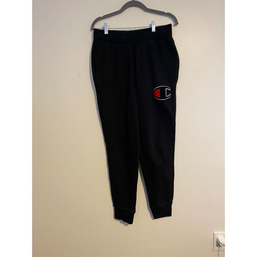 Champion Reverse Weave Mens Jogger Sweatpants Black Size M Casual Y2K Activewear